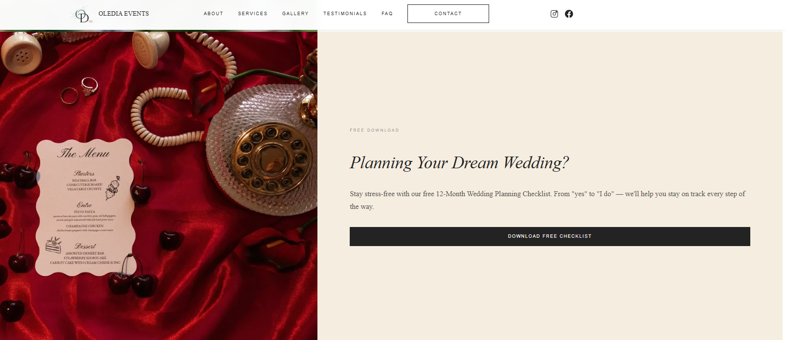 OleDia Events website